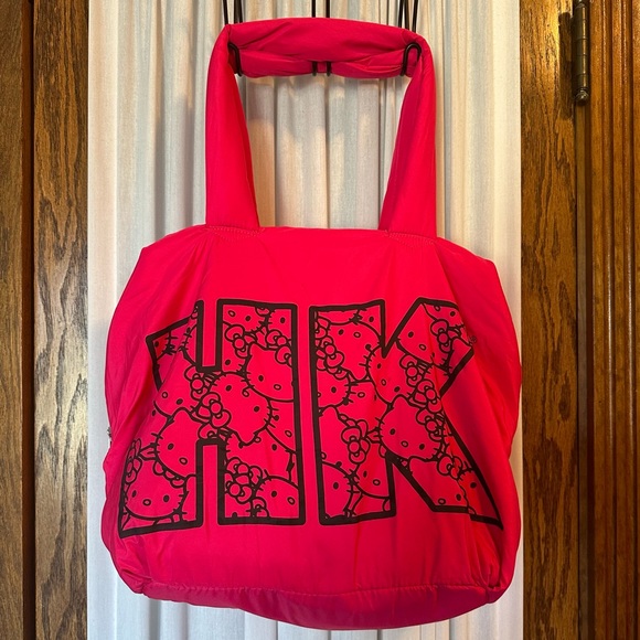 Hello Kitty Bright Pink Lightweight Puffy Tote Handbag - Picture 1 of 11